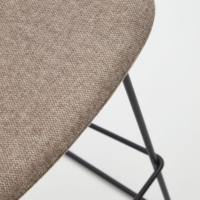 ZAHARA Brown stool with steel in a black finish, height 65 cm