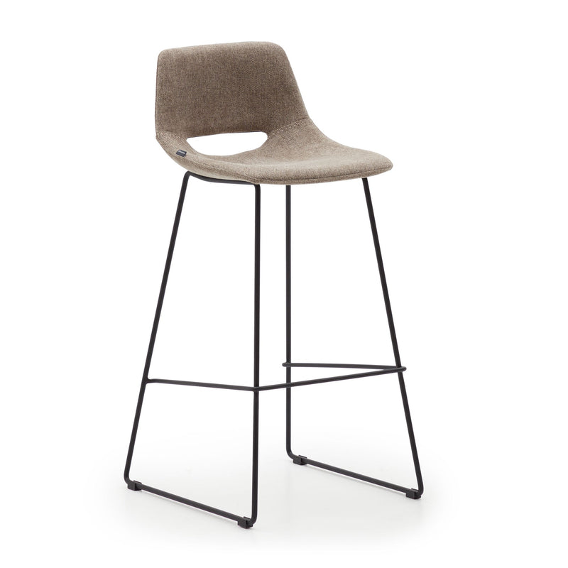 ZAHARA Brown stool with steel in a black finish, height 65 cm