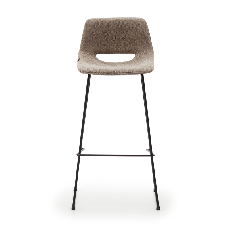 ZAHARA Brown stool with steel in a black finish, height 76 cm