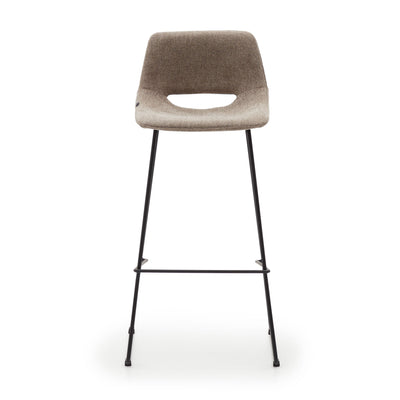 ZAHARA Brown stool with steel in a black finish, height 65 cm