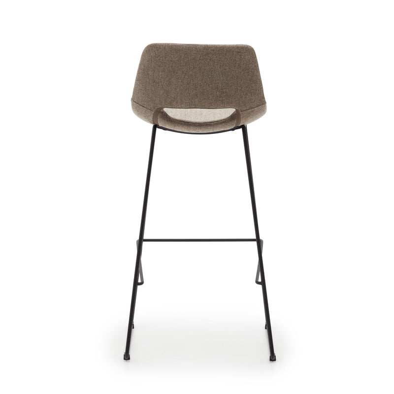 ZAHARA Brown stool with steel in a black finish, height 76 cm