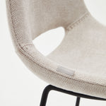 ZAHARA Beige stool with steel in a black finish, height 65 cm