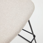 ZAHARA Beige stool with steel in a black finish, height 65 cm