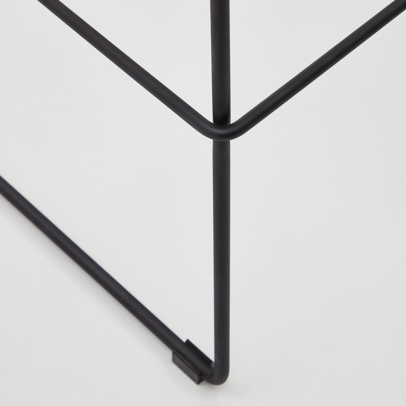 ZAHARA Beige stool with steel in a black finish, height 65 cm
