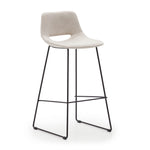 ZAHARA Beige stool with steel in a black finish, height 65 cm