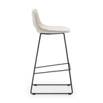 ZAHARA Beige stool with steel in a black finish, height 65 cm