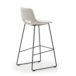 ZAHARA Beige stool with steel in a black finish, height 65 cm