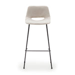 ZAHARA Beige stool with steel in a black finish, height 76 cm
