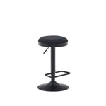 ZAIB stool in chenille fabric and steel legs, height 63-84 cm