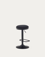 ZAIB stool in chenille fabric and steel legs, height 63-84 cm