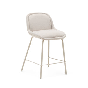 AIMIN stool in fabric with steel legs in beige paint finish 65 cm FSC Mix credit