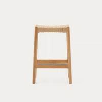 YALIA stool in solid oak wood in a natural finish and rope cord