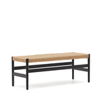 ZAIDE klupa od punog hrastovog drva sa sjedalom od konopa, 120 cm