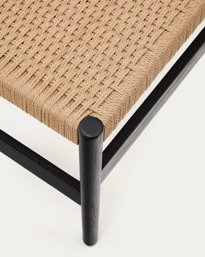 ZAIDE klupa od punog hrastovog drva sa sjedalom od konopa, 120 cm