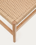 ZAIDE klupa od punog hrastovog drva sa sjedalom od konopa, 120 cm