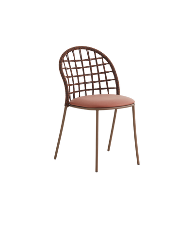 PETALE Hand-woven chair with grid pattern