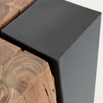 KWANGO Pomoćni stol od punog drva tikovine i metala, 29 x 29 cm