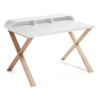 WORKING White and ash desk 120 x 79 cm