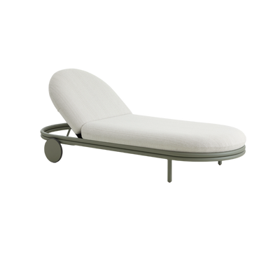 CASK Outdoor chaise longue with wheels