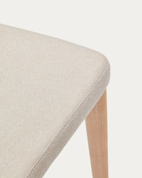 ROSIE Chair in beige chenille with solid ash wood legs in a natural finish