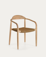 NINA Složiva stolica od punog drva akacije i bež sjedala od užeta