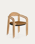 NINA Složiva stolica od punog drva akacije i bež sjedala od užeta