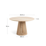 JEANETTE Okrugli stol od pune tikovine, Ø 120 cm