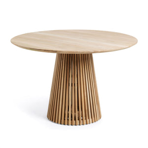 JEANETTE Round solid teak wood table, Ø 120 cm