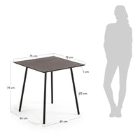 MATHIS Cement fibre with steel legs with black finish, 75 x 75 cm