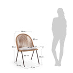 SHANN stackable chair in beige cord and galvanised steel legs