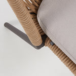 SHANN stackable chair in beige cord and galvanised steel legs