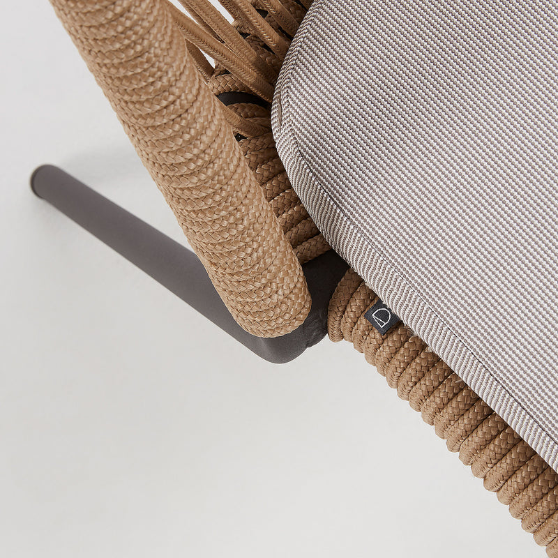 SHANN stackable chair in beige cord and galvanised steel legs