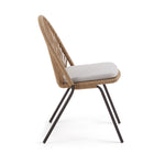SHANN stackable chair in beige cord and galvanised steel legs