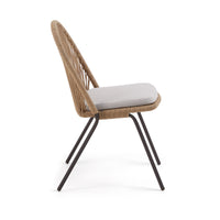 SHANN stackable chair in beige cord and galvanised steel legs