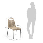 LAMBTON Sklopiva stolica od smeđe čelične užadi s crnom završnom obradom