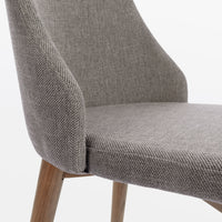 ROSIE Light grey chair with solid ash legs with dark finish