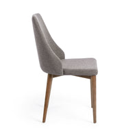 ROSIE Light grey chair with solid ash legs with dark finish