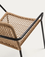 ELLEN Stackable chair in brown cord with galvanised steel