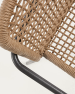 ELLEN Stackable chair in brown cord with galvanised steel