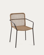 ELLEN Stackable chair in brown cord with galvanised steel