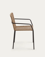 ELLEN Stackable chair in brown cord with galvanised steel