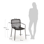 ELLEN Stackable chair in black cord with galvanised steel