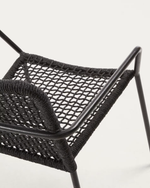 ELLEN Stackable chair in black cord with galvanised steel
