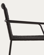 ELLEN Stackable chair in black cord with galvanised steel