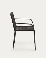 ELLEN Stackable chair in black cord with galvanised steel
