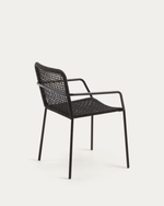 ELLEN Stackable chair in black cord with galvanised steel