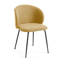 MINNA Mustard chair with steel legs with black finish