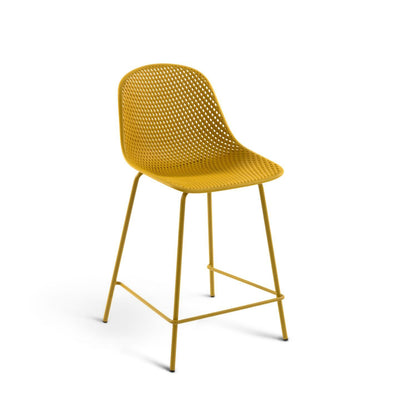 QUINBY Outdoor stool in yellow, height 65 cm
