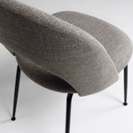 MAHALIA Dining chair with steel legs, with a black painted finish.