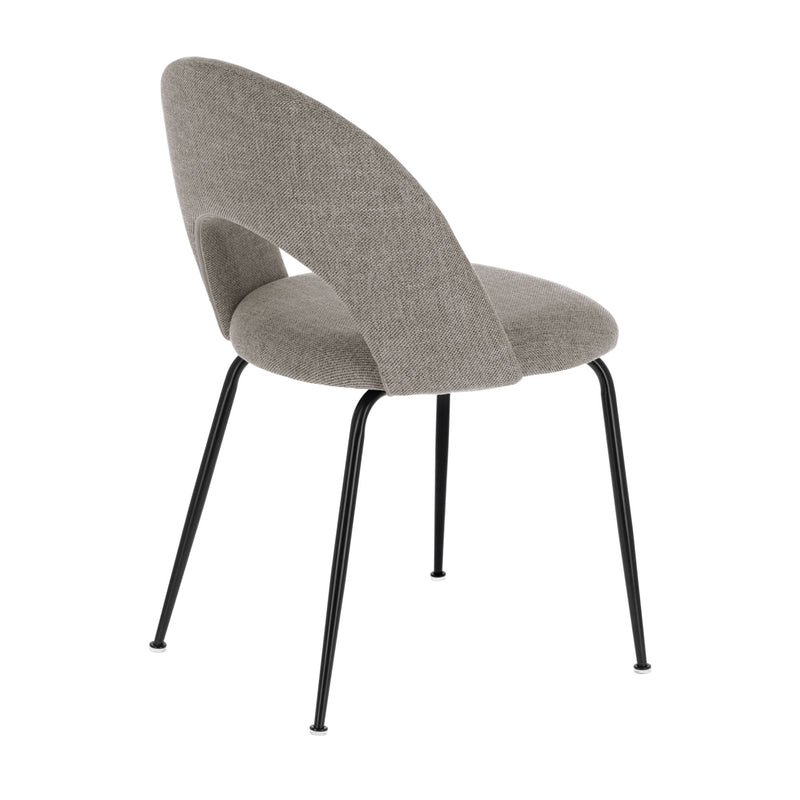 MAHALIA Dining chair with steel legs, with a black painted finish.